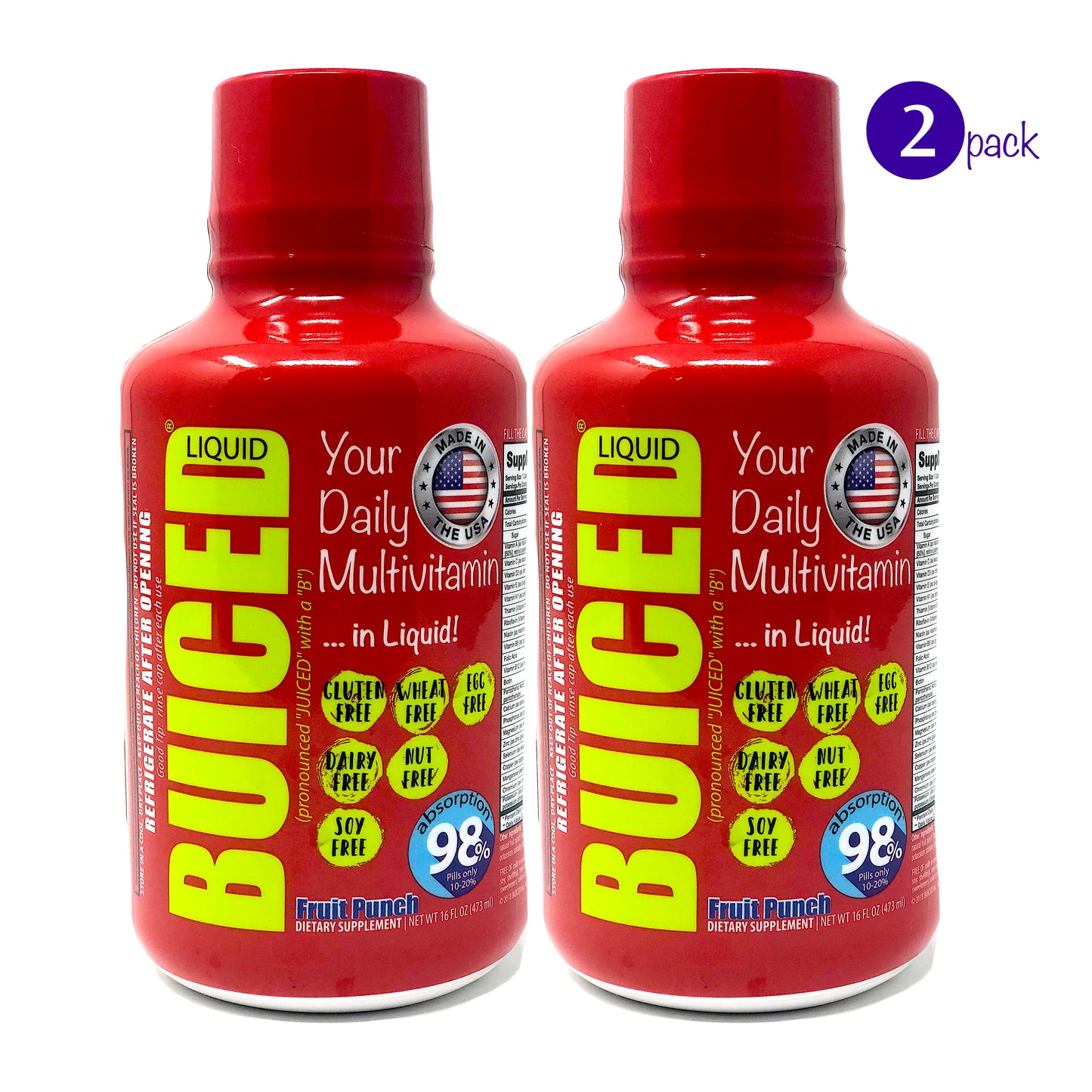 GRATITUDE OFFERING! Enjoy (2) Bottles of our 16oz Versions of either the Citrus, Fruit Punch, or Mocha. As always, a Daily capful delivers 100% of the Daily Value of the entire spectrum of vitamins from A, dispensing cap (included). Take it directly as a shot or "boost" your favorite juice or beverage. Order will be Fulfilled based on Availability. This could result in (2) bottles of the same flavor.