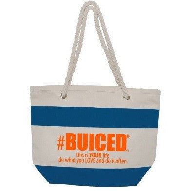 BUICED Beach Bag - Blue/Orange - Buiced Liquid Multivitamin | Gluten Free Vitamins | GMO Free Vitamins | Made in USA Vitamins | Best Multivitamin