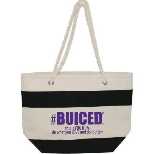 BUICED Beach Bag - Black/Purple - Buiced Liquid Multivitamin | Gluten Free Vitamins | GMO Free Vitamins | Made in USA Vitamins | Best Multivitamin