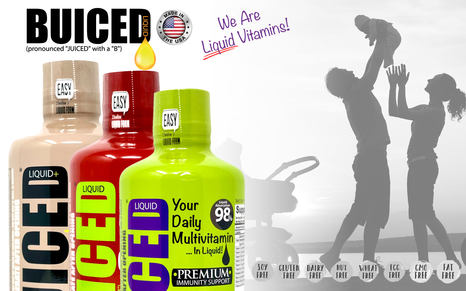 Meet BUICED Liquid Vitamins and TRY OUR GREAT TASTING FLAVORS!