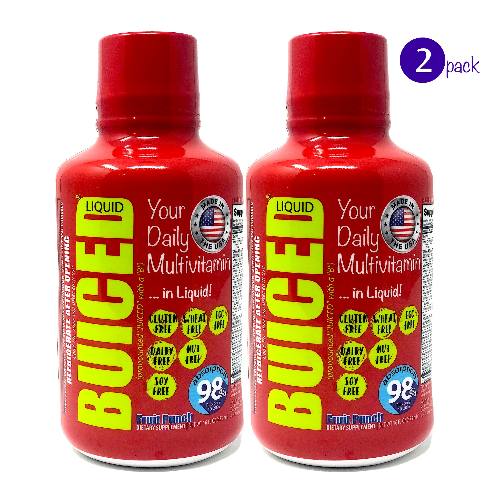 GRATITUDE OFFERING!  Enjoy (2) Bottles of our 16oz Versions of either the Citrus, Fruit Punch, or Mocha.  As always, a Daily capful delivers 100% of the Daily Value of the entire spectrum of vitamins from A, dispensing cap (included).  Take it directly as a shot or "boost" your favorite juice or beverage.  Order will be Fulfilled based on Availability. This could result in (2) bottles of the same flavor. 
