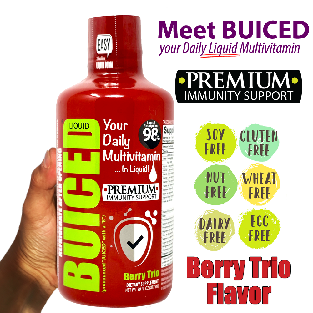 SALE! Only $20 - Berry Trio Formula - Buiced Liquid Multivitamin | Gluten Free Vitamins | GMO Free Vitamins | Made in USA Vitamins | Best Multivitamin  Edit alt text