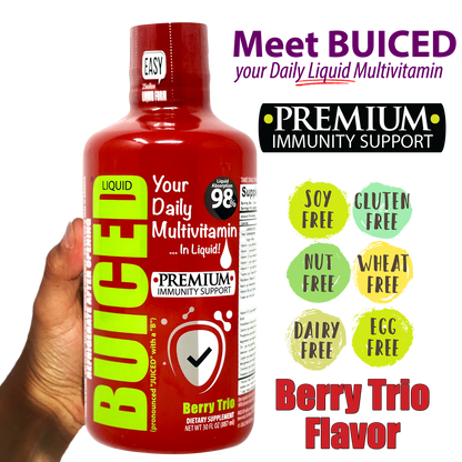 60 Day Supply | Berry Trio Flavor - Buiced Liquid Multivitamin | Gluten Free Vitamins | GMO Free Vitamins | Made in USA Vitamins | Best Multivitamin