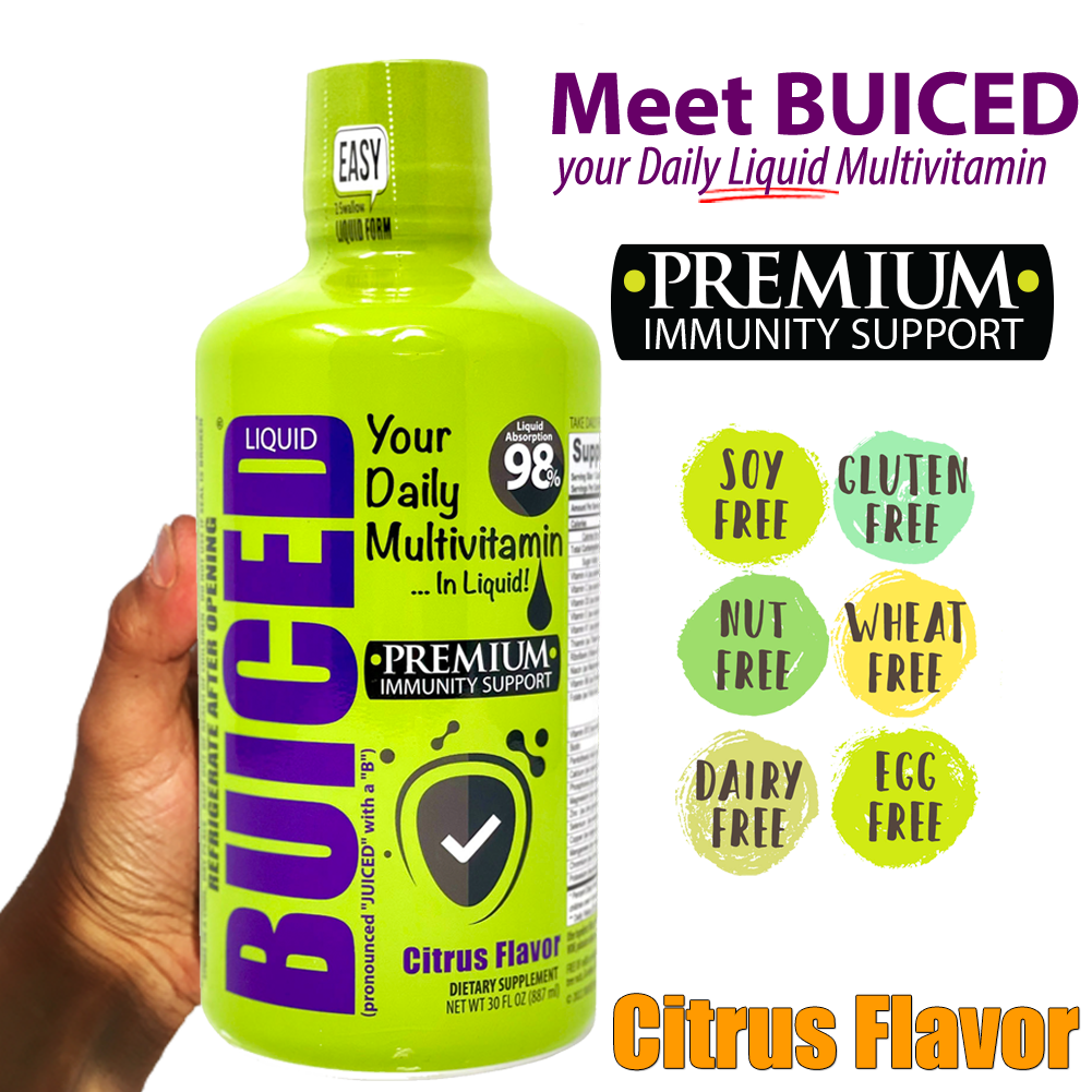 30 Day Supply | Original Citrus Flavor - Buiced Liquid Multivitamin | Gluten Free Vitamins | GMO Free Vitamins | Made in USA Vitamins | Best Multivitamin