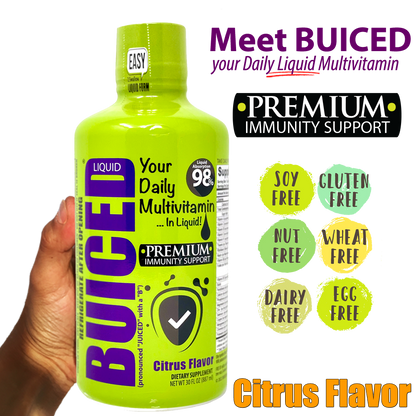 30 Day Supply | Original Citrus Flavor - Buiced Liquid Multivitamin | Gluten Free Vitamins | GMO Free Vitamins | Made in USA Vitamins | Best Multivitamin