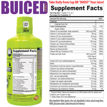 30 Day Supply | Original Citrus Flavor - Buiced Liquid Multivitamin | Gluten Free Vitamins | GMO Free Vitamins | Made in USA Vitamins | Best Multivitamin