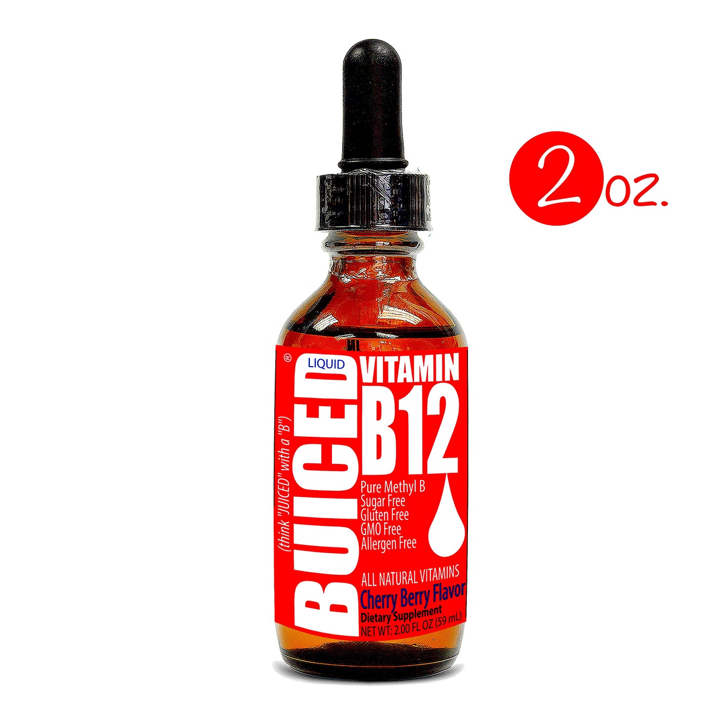 B12 Liquid Drops - 1 Bottle | Methylcobalamin | Vegan | Gluten Free | Allergen Free | Dairy Free | Soy Free | Nut Free | BPA Free | Made in USA