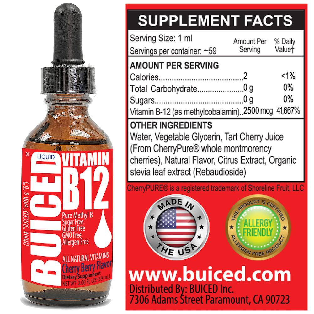 B12 Liquid Drops - 1 Bottle | Methylcobalamin | Vegan | Gluten Free | Allergen Free | Dairy Free | Soy Free | Nut Free | BPA Free | Made in USA