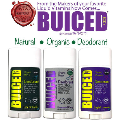 USDA Organic Deodorant | Unisex Unscented - Buiced Liquid Multivitamin | Gluten Free Vitamins | GMO Free Vitamins | Made in USA Vitamins | Best Multivitamin 