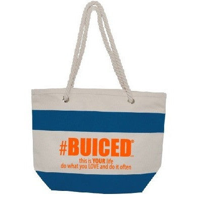 BUICED Beach Bag - Blue/Orange - Buiced Liquid Multivitamin | Gluten Free Vitamins | GMO Free Vitamins | Made in USA Vitamins | Best Multivitamin 