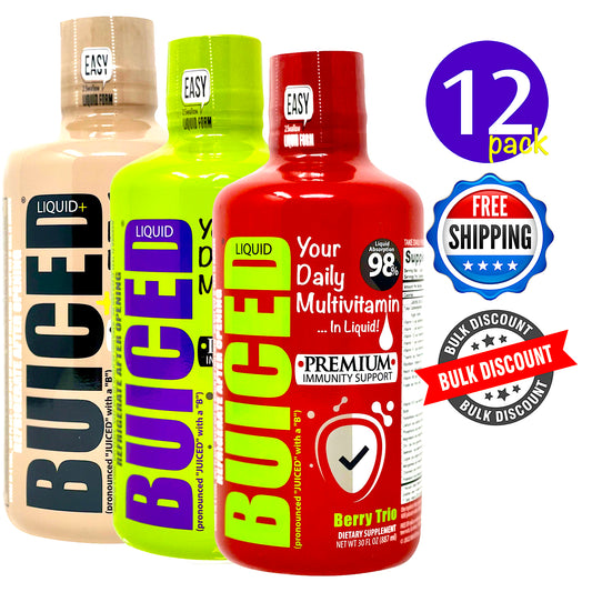 BULK BUICED - 12 Month Supply - Buiced Liquid Multivitamin | Gluten Free Vitamins | GMO Free Vitamins | Made in USA Vitamins | Best Multivitamin