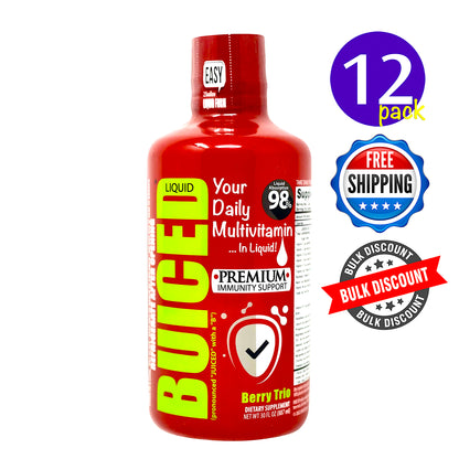 BULK BUICED - 12 Month Supply - Buiced Liquid Multivitamin | Gluten Free Vitamins | GMO Free Vitamins | Made in USA Vitamins | Best Multivitamin