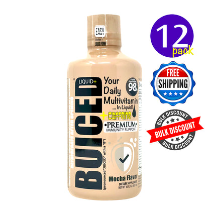 BULK BUICED - 12 Month Supply - Buiced Liquid Multivitamin | Gluten Free Vitamins | GMO Free Vitamins | Made in USA Vitamins | Best Multivitamin