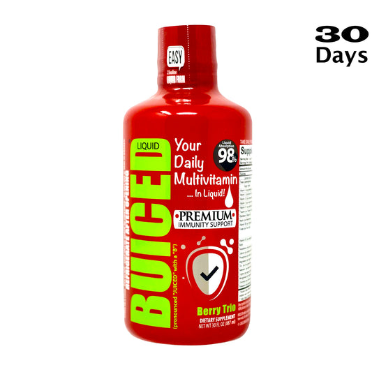30 Day Supply | Berry Trio Flavor - Buiced Liquid Multivitamin | Gluten Free Vitamins | GMO Free Vitamins | Made in USA Vitamins | Best Multivitamin