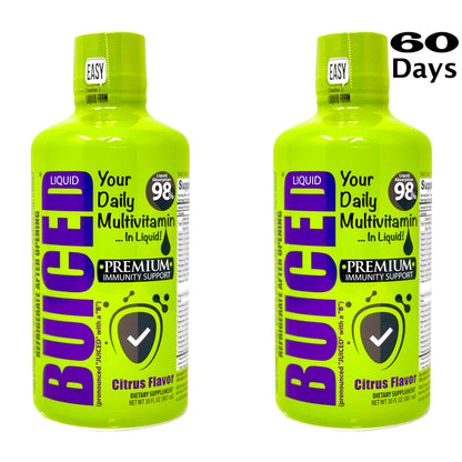 60 Day Supply | Original Citrus Flavor - Buiced Liquid Multivitamin | Gluten Free Vitamins | GMO Free Vitamins | Made in USA Vitamins | Best Multivitamin 