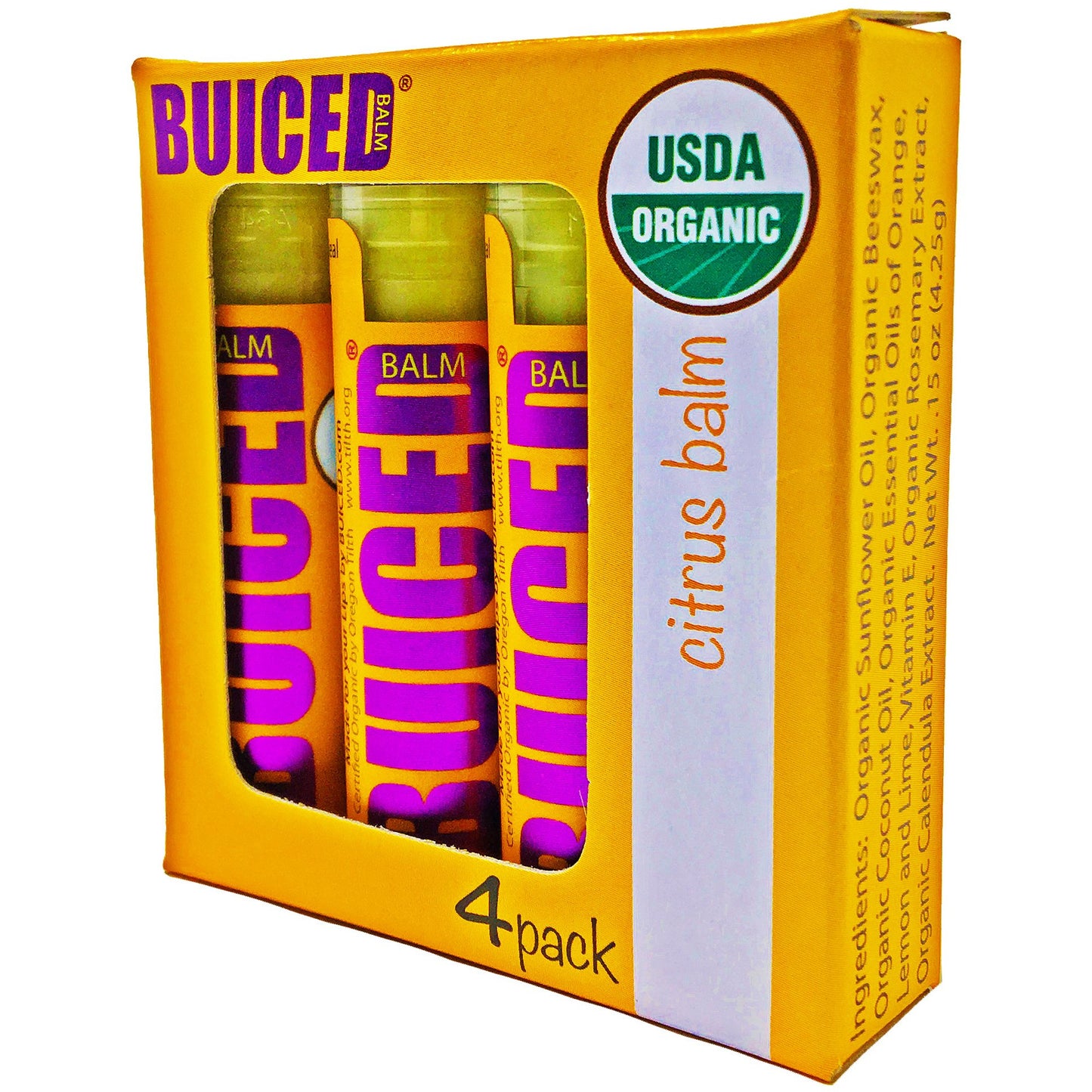 USDA Certified Organic - Citrus 4pack - Buiced Liquid Multivitamin | Gluten Free Vitamins | GMO Free Vitamins | Made in USA Vitamins | Best Multivitamin 