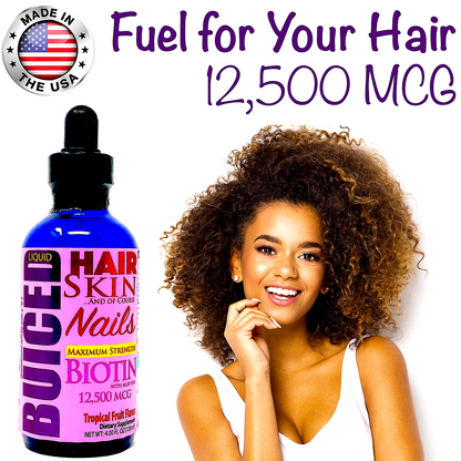 Hair, Skin & Nails - 1 Bottle - Buiced Liquid Multivitamin | Gluten Free Vitamins | GMO Free Vitamins | Made in USA Vitamins | Best Multivitamin 