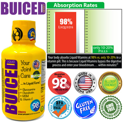 16oz BUICED | Joint Care 2-Pack - Buiced Liquid Multivitamin | Gluten Free Vitamins | GMO Free Vitamins | Made in USA Vitamins | Best Multivitamin 