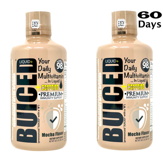 60 Day Supply | Mocha Flavor - Buiced Liquid+ Caffeine Multivitamin | Gluten Free Vitamins | GMO Free Vitamins | Made in USA Vitamins | Best Multivitamin  Edit alt text