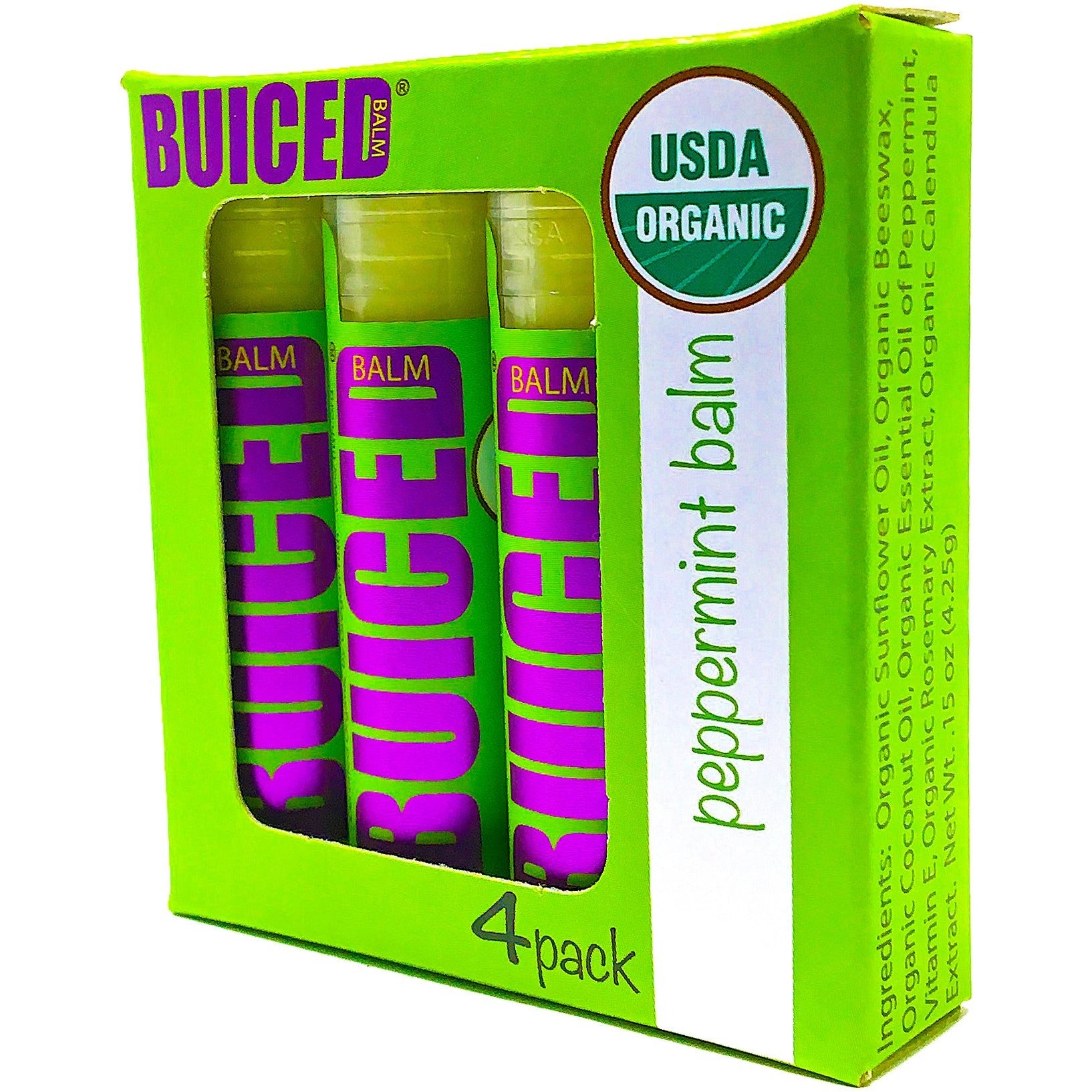 USDA Certified Organic - Peppermint 4pack - Buiced Liquid Multivitamin | Gluten Free Vitamins | GMO Free Vitamins | Made in USA Vitamins | Best Multivitamin 