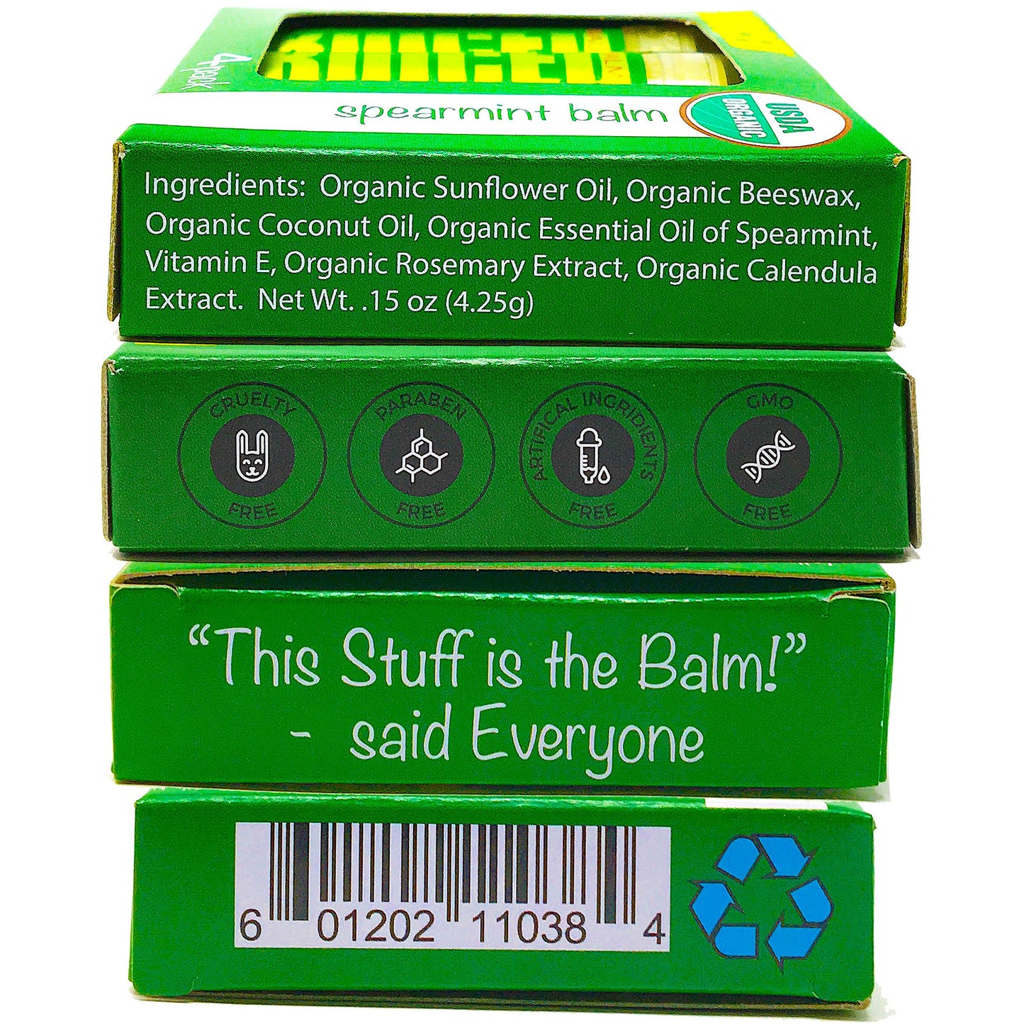USDA Certified Organic - Spearmint 4pack - Buiced Liquid Multivitamin | Gluten Free Vitamins | GMO Free Vitamins | Made in USA Vitamins | Best Multivitamin 