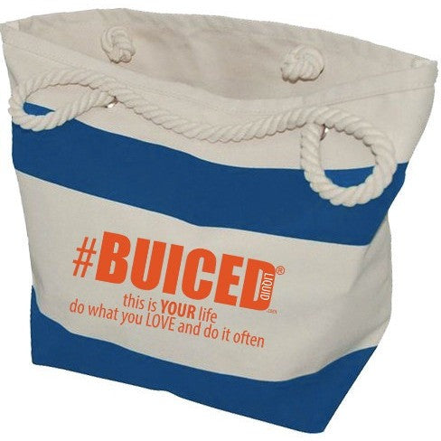 BUICED Beach Bag - Blue/Orange - Buiced Liquid Multivitamin | Gluten Free Vitamins | GMO Free Vitamins | Made in USA Vitamins | Best Multivitamin 