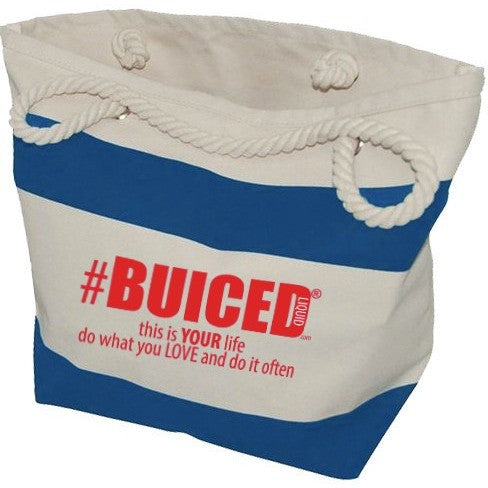 BUICED Beach Bag - Blue/Red - Buiced Liquid Multivitamin | Gluten Free Vitamins | GMO Free Vitamins | Made in USA Vitamins | Best Multivitamin 